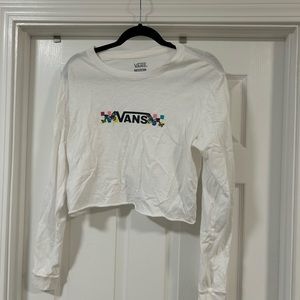 Women’s Medium Vans long sleeve crop top with butterfly checker design